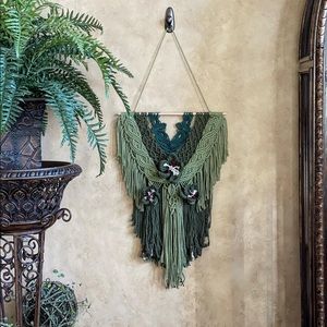 Handmade Macrame Crochet Wall Hanging Backdrop Art